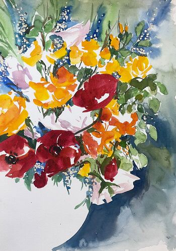 blumenstrauß malerei aquarell blumen gemälde