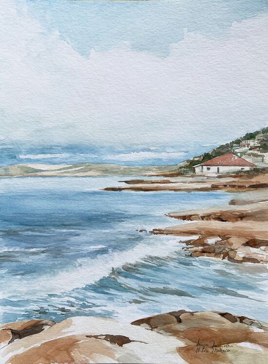 Mallorca gemalt im Aquarell St. Elm