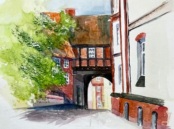malerei aquarell torbogen lüneburg