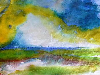 Feuer am Himmel Aquarell