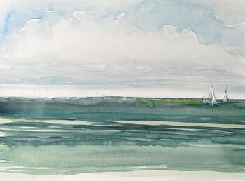 Segelboote Meer Himmel Aquarell malen