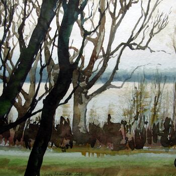 Baum malen Ostsee im Aquarell