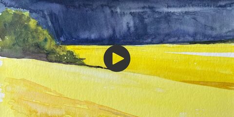 Aquarell Rapsfeld