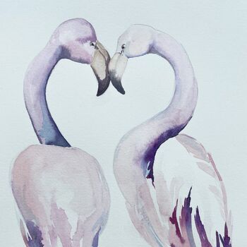 Flamingos zeichnen zwei im Aquarell