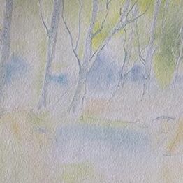 Wasld mit see aquarell