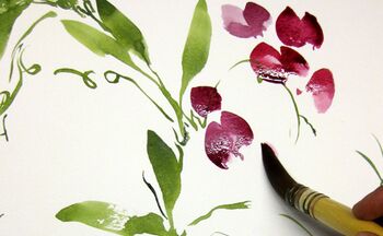 malanleitung wicken Blumen malen im Aquarell