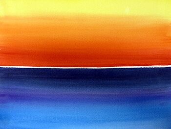 Horizont Farbenspiel im Aquarell
