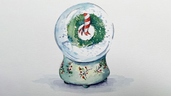 malen am meer schneekugel Schneekugel im Aquarell malen