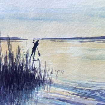 gemalt paddeln auf dem see