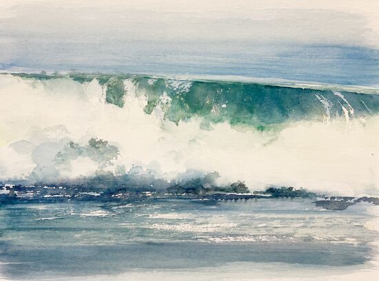 Brandung Gischt Welle Aquarell