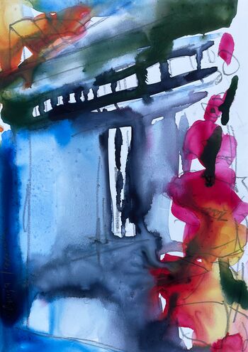 aquarell malerei steinpapier abstrakt