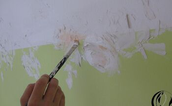 rosenband auf wand gemalt acryl auf wand