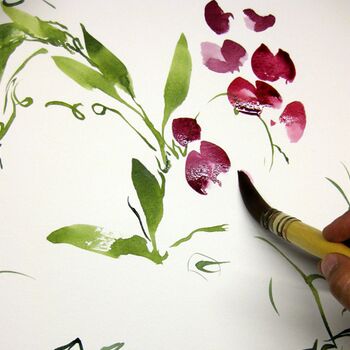 Blumen malen im Aquarell