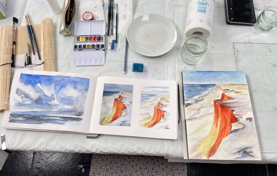 abbruchkante sylter kliff im aquarell