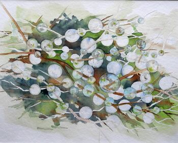 tropfen kugeln im Aquarell