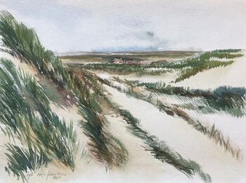 dünen gräser malerei aquarell strand