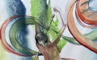 Aquarellbild Tänzerin gemalt Tanz im Aquarell gemalt