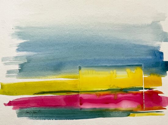 malen am meer bildausschnitt serie3 aquarell steinpapier serie meer bunt