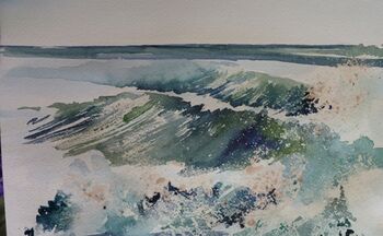 gischt wellen meer malanleitung brandung aquarell