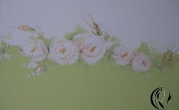 rosenband auf wand acryl auf wand gemalt