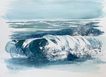 Brandung mit Gischt Meer Aquarell