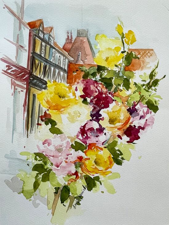 malerei aquarell blumen lübeck
