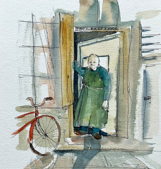 metzger fahrrad mensch figur