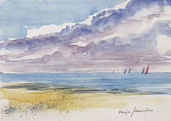 Himmel Wolken Meer Weite Aquarell malen