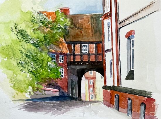 malen am meer torbogen malerei aquarell torbogen lüneburg