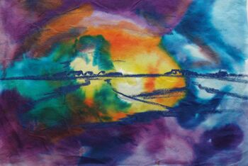 Sonnenuntergang im Aquarell