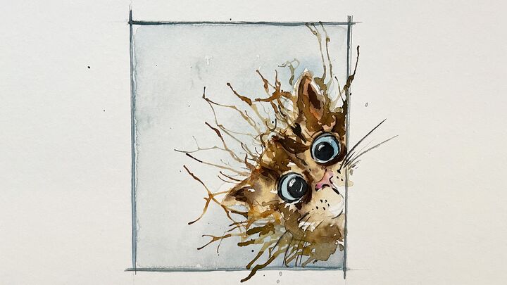 mam04-pustekatze pustekatze aquarell malen katze
