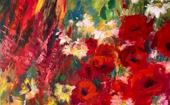 mohn und margeriten in öl malkurs