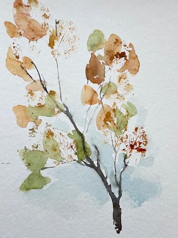 zweig stempel malerei aquarell baum ast