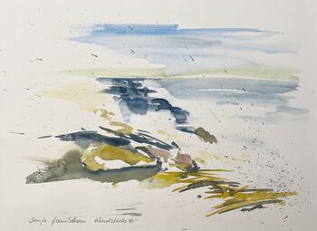 Windstärke 10 Brandung Meer Aquarell