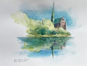 Münster in Bad Doberan Aquarell gemalt
