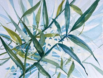 Reetblätter Gras semi abstrakt Aquarell