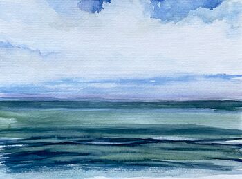 meer stille aquarell malerei wasser