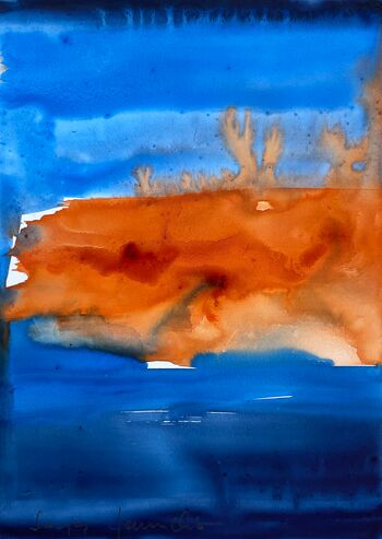 abstrakt aquarell malerei steinpapier