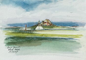 Hallig Hooge Kirchwarft Nordsee