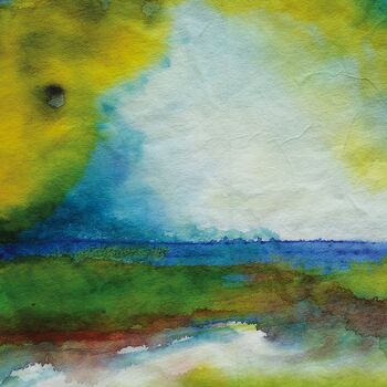 Landschaftsbild gemalt bunt