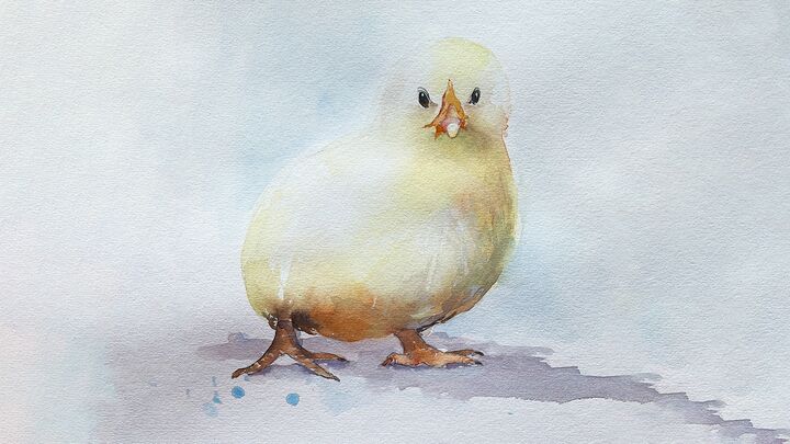 mam04-kueken Küken im Aquarell Tier Federkleid