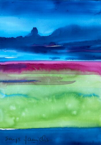 abstrakt aquarell malerei steinpapier