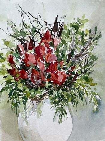 Blumenstrauß malerei blumen bunt malerei aquarell