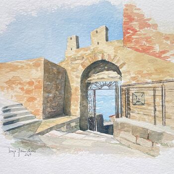 alte Mauern auf Sizilien gemalt