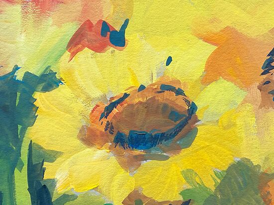 Sonnenblume abstrakt acryl blume malen