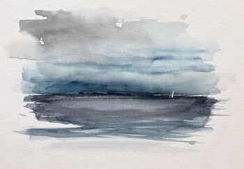 rauhe See Segelboot Meer Aquarell malen