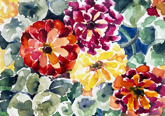 Dahlie Blume malen Aquarell