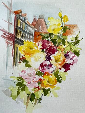 malerei aquarell blumen lübeck