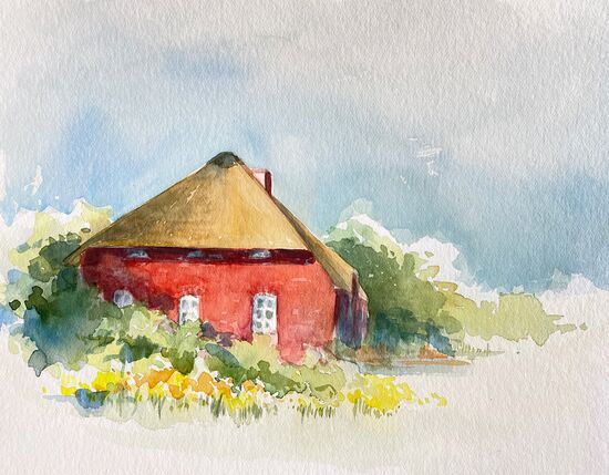 Reetdachhaus in Nordfriesland Strohdach