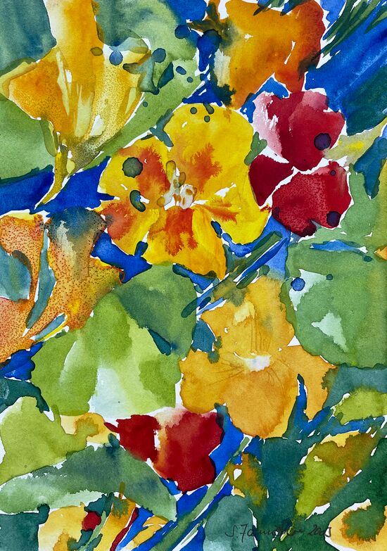 stiefmütterchen malerei aquarell gemälde blumen